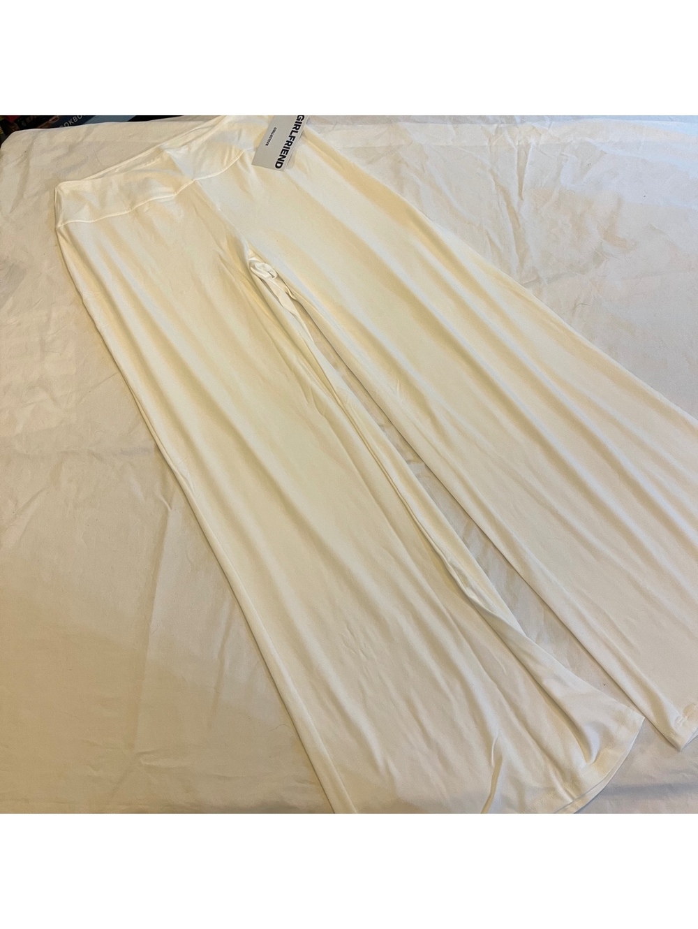 NWT Girlfriend Collective White High Rise Wide Leg Pants Yoga Lounge Large